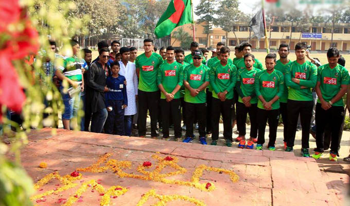 ভাষা শহীদদের প্রতি ক্রিকেটারদের শ্রদ্ধা